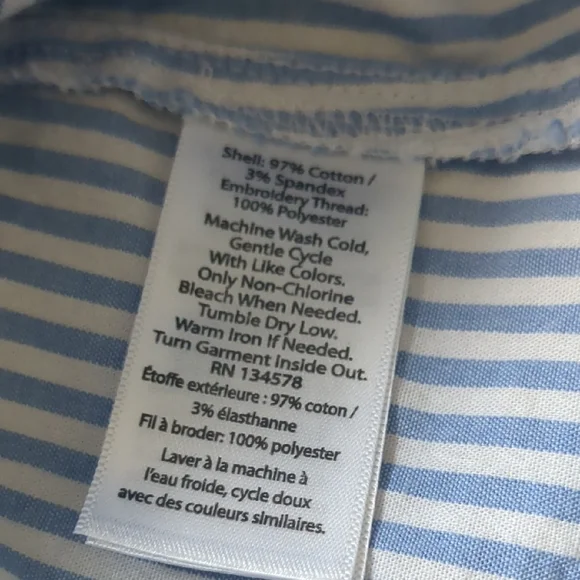 New Vineyard Vines Blue and Pink Embroidered Top Small - Picture 6 of 8